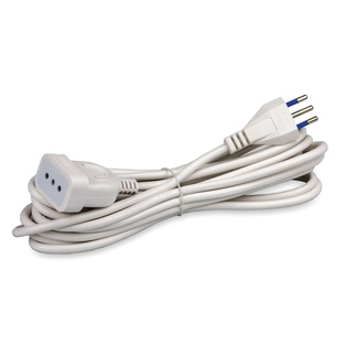 PROLUNGA ELETTRICA CONTAKT SPINA E PRESA  2P+T 10A 250V SEZ. 3X0.75 5MT BIANCO