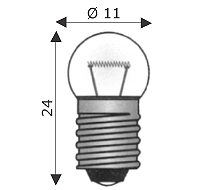 MICRO LAMPADINE SFERA  E10 4.5V 1.3W 11.5X24