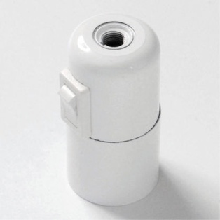 PORTALAMPADA FAI BIANCO E27 CAMICIA LISCIA TERMOPLASTICO CON INTERRUTTORE 