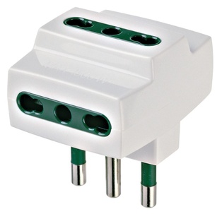 ADATTATORE TRIPLO 2P+T 10/16 A 250 V BIANCO FAI