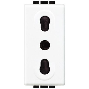 BIPRESA 2P+T 10/16A 250VAC  BIANCA  BTICINO