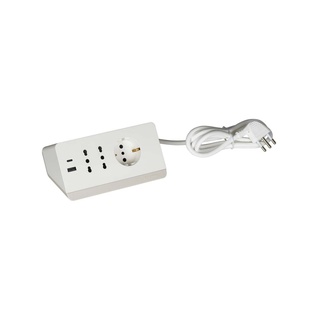 MULTIPRESA DA SCRIVANIA CON 2 PRESE USB TIPO A+C - BIANCA BTICINO