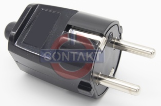 SPINA CIVILE CONTAKT  2P+T 16A S31 250V STANDARD TEDESCO NERO