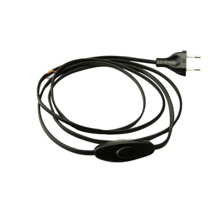 CAVO ELETTRICO FAI PIATTO CON CABLAGGIO INTERRUTORE BIPOLARE 150 CM NERO 