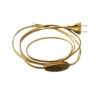 CAVO ELETTRICO FAI PIATTO CON CABLAGGIO INTERRUTTORE BIPOLARE 150 CM ORO 