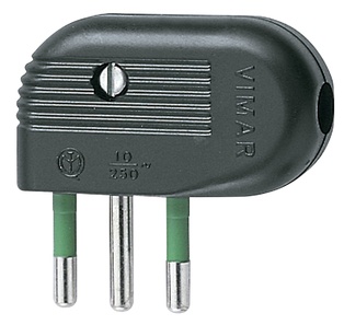 SPINA CIVILE VIMAR PIATTA A SQUADRA 90° 2P+T 16A 250V NERO