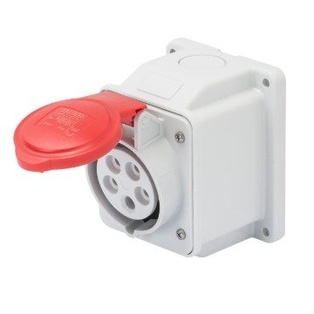 PRESA INDUSTRIALE A PARETE CEE GEWISS INCLINATA 3P+T 16A 380V  IP44  ROSSA