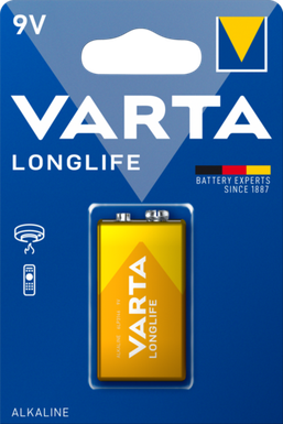 PILE VARTA ALKALINE LONGLIFE  9V   BL.1 4122