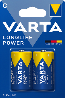 PILE VARTA ALKALINE LONGLIFE POWER MEZZA TORCIA C  BL.2 4914