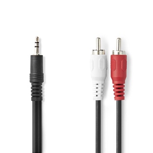 CAVETTO AUDIO 1,5MT. MINI JACK 3,5MM 2SP. RCA  NERO MKC