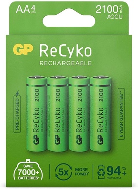 PILE GP RICARICABILE STILO AA  1.2V 2100MAH NI-MH BL. 4 GP210AA
