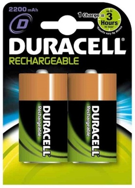 PILE DURACELL RICARICABILE  TORCIA  D 1.2V 3000 MAH  NI-MH BL.2 HR20