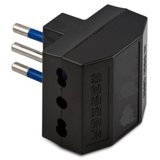 ADATTATORE TRIPLO 10A+ 2 BIPRESE 10/16A+T NERO