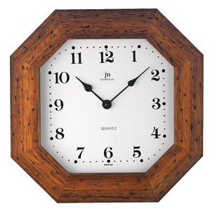 OROLOGIO DA PARETE LEGNO NOCE ANTICATO OTTAGONALE LOWELL