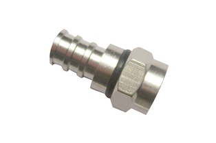 CONNETTORE 'F' A CRIMPARE IN RAME CON 2 O-RING Ø 3,6MM EXITV