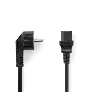 CAVO  NEDIS ALIMENTAZIONE DA SPINA TEDESCA 90° A PRESA IEC320 C13 - 3 MT.