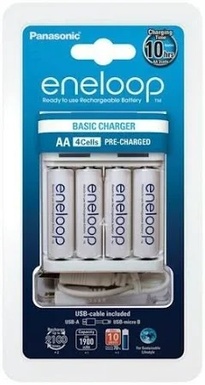 CARICABATTERIE PANASONIC-ENELOOP CON MINISTILO AAA 750MAH NI-MH PZ. 4