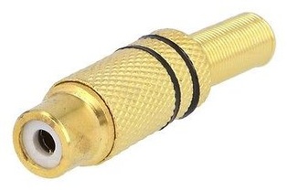 PRESA COASSIALI RCA DORATE C/GIUNTACAVO NERO STAR