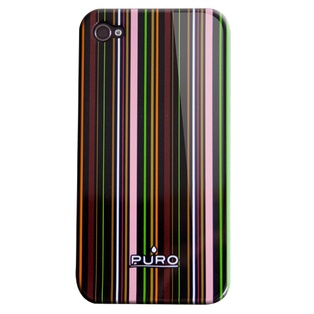 PURO COVER  IPHONE 4 ''LINE '' MARRONE/GIALLO