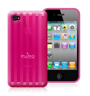 PURO CUSTODIA IPHONE 4 SILICONE ROSA